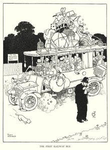 Illusztráció: Railway Ribaldry, W Heath Robinson (litho) alkotó: William Heath Robinson