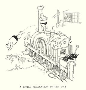 Illusztráció: Railway Ribaldry, W Heath Robinson (litho) alkotó: William Heath Robinson