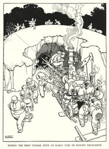 Illusztráció: Railway Ribaldry, W Heath Robinson (litho) alkotó: William Heath Robinson