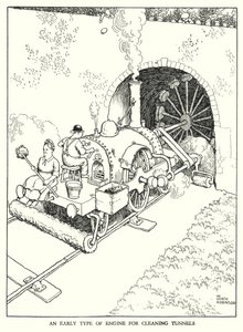 Illusztráció: Railway Ribaldry, W Heath Robinson (litho) alkotó: William Heath Robinson