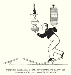 Illusztráció: Railway Ribaldry, W Heath Robinson (litho) alkotó: William Heath Robinson