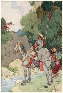 Illusztráció Don Quijote kalandjaihoz (színes litó) alkotó: William Heath Robinson