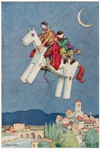 Illusztráció Don Quijote kalandjaihoz (színes litó) alkotó: William Heath Robinson