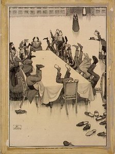 A harisnyák ellenőrzése szenteste (tinta és mosás) alkotó: William Heath Robinson