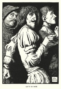 Menjünk vissza (litho) alkotó: William Heath Robinson