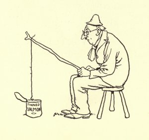 Lazackonzervre halászó ember alkotó: William Heath Robinson