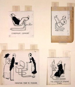 Oldalak a „Hogyan éljünk lakásban”, 1936-ban (litho) alkotó: William Heath Robinson