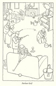 Parlor Golf (litho) alkotó: William Heath Robinson