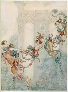 Puck: Soha nem volt ilyen édes váltótársa, a Szentivánéji álom, kocsmából. 1914 alkotó: William Heath Robinson