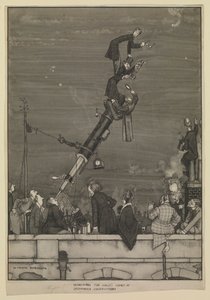A Halley-üstökös keresése a Greenwichi Csillagvizsgálóban alkotó: William Heath Robinson