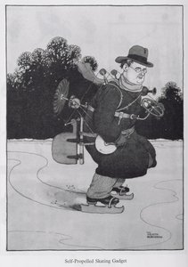 Önjáró korcsolya modul, illusztráció az „Inventions”-ből alkotó: William Heath Robinson
