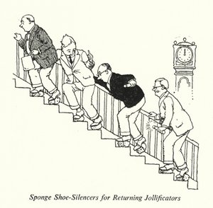 Szivacscipő-hangtompítók visszatérő jollificátorokhoz (litho) alkotó: William Heath Robinson