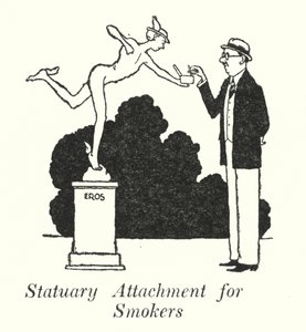 Szobortartozék dohányosoknak (litho) alkotó: William Heath Robinson