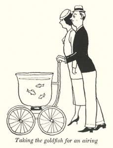 Az aranyhal szellőztetése (litho) alkotó: William Heath Robinson