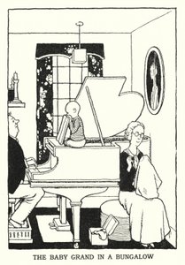 The Baby Grand egy bungalóban (litho) alkotó: William Heath Robinson