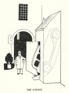 A garázs (litho) alkotó: William Heath Robinson