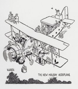 Az új üdülési repülőgép (litho) alkotó: William Heath Robinson
