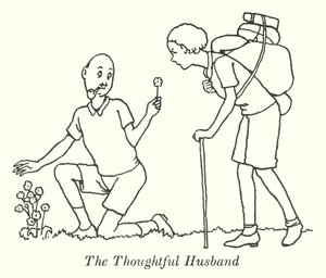 A gondolkodó férj (litho) alkotó: William Heath Robinson