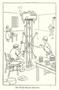 The Welsh Rarebit Machine (litho) alkotó: William Heath Robinson