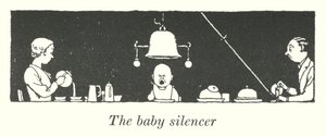 A baba hangtompító (litho) alkotó: William Heath Robinson