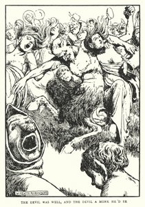 Az ördög jól volt, az ördög pedig szerzetes lenne (litho) alkotó: William Heath Robinson