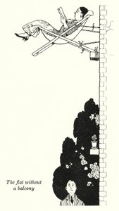 A lakás erkély nélkül (litho) alkotó: William Heath Robinson