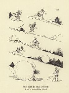 A lyuk a sporranban, a felhalmozódó kamatok története alkotó: William Heath Robinson