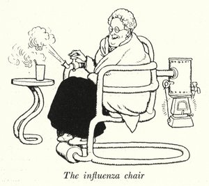 Az influenza szék (litho) alkotó: William Heath Robinson