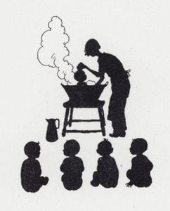 Babák mosása (litho) alkotó: William Heath Robinson
