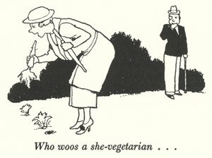 Ki szereti a vegetáriánus nőt (litho) alkotó: William Heath Robinson