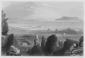 Dublin-öböl, a Kingstown Quarries-ből (metszet) alkotó: William Henry (after) Bartlett