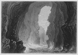 Dunkerry-barlang, Antrim megye (metszet)