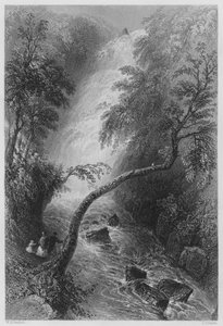 Torc Cascade (metszet) alkotó: William Henry (after) Bartlett