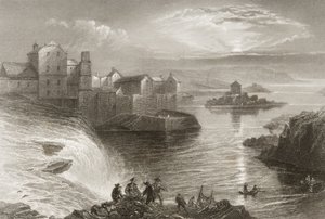 Ballyshannon, Donegal megye, George Virtue „Scenery and Antiquities of Ireland” című művéből, 1860-as évek alkotó: William Henry Bartlett