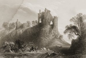 Carrigogunnell kastély, Limerick közelében, Limerick megye, Írország, George Virtue „Scenery and Antiquities of Ireland” című művéből, 1860-as évek alkotó: William Henry Bartlett