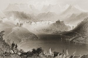 Clifden, Connemara, Galway megye, Írország, George Virtue „Scenery and Antiquities of Ireland” című művéből, 1860-as évek alkotó: William Henry Bartlett