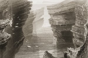 Cove a Mal Bay-ben, Clare megyében, Írországban, George Virtue „Scenery and Antiquities of Ireland” című művéből, 1860-as évek alkotó: William Henry Bartlett