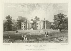 Felix Hall, Essex, a C C Western székhelye, Esquire, képviselő alkotó: William Henry Bartlett