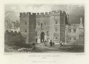 A Szent Osyth perjelség kapuja, Essex alkotó: William Henry Bartlett