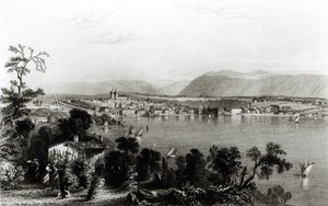 Genf Colignyból, metszett Robert Wallis alkotó: William Henry Bartlett