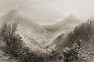Glen of the Downs, Wicklow megye, Írország, George Virtue „Scenery and Antiquities of Ireland” című művéből, 1860-as évek (metszet) alkotó: William Henry Bartlett