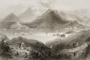Glengarriff, Cork megye, Írország, George Virtue „Scenery and Antiquities of Ireland” című művéből, 1860-as évek alkotó: William Henry Bartlett