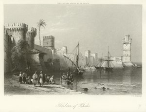 Harbour of Rhodes  alkotó: William Henry Bartlett