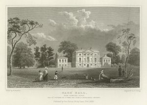 Hare Hall, Romford közelében, Essex államban, a J Western székhelye, Esquire alkotó: William Henry Bartlett