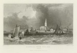 Harwich, a tengerből, Essex alkotó: William Henry Bartlett