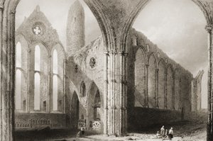 A Hore Abbey belseje, Cashel szikla, Tipperary megye, Írország, George Virtue „Scenery and Antiquities of Ireland” című művéből, 1860-as évek alkotó: William Henry Bartlett