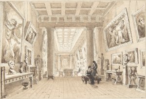 Thomas Hope képgalériájának belső tere, Duchess Street, London alkotó: William Henry Bartlett