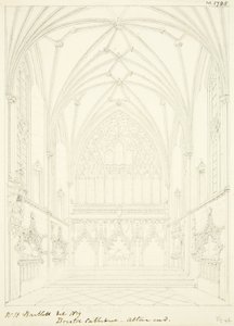 A bristoli katedrális hölgykápolnája keletre néz (ceruza és akvarell papíron) alkotó: William Henry Bartlett