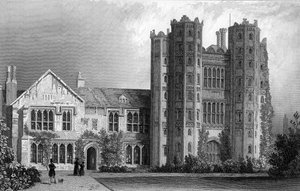 Layer Marney Tower, Essex, metszett Henry Wallis, 1832 alkotó: William Henry Bartlett