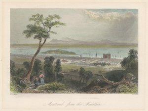 Montreal a hegyről nézve alkotó: William Henry Bartlett